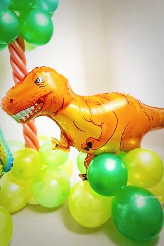 Turuncu T-rex Dinozor Folyo Balon Trex Dinazor Balon 110cm