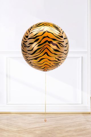 Küre Kaplan Desen Folyo Balon 4D Büyük Boy 55cm