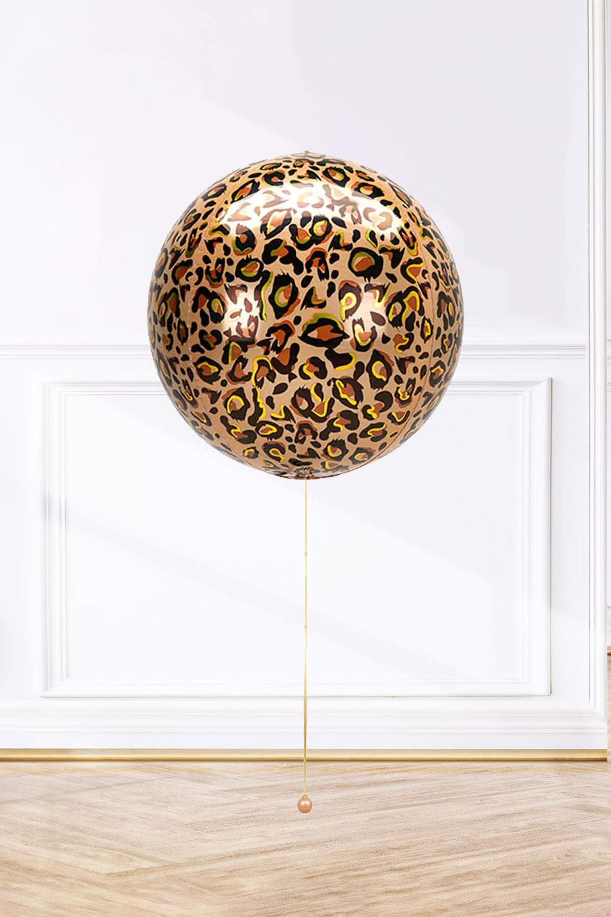 Küre Çita Desen Folyo Balon 4D Büyük Boy 55cm