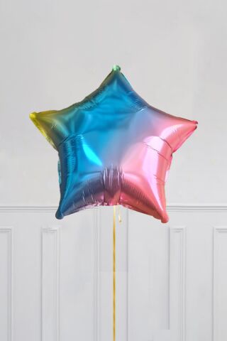 Gökkuşağı Renkleri Yıldız Balon 18inç 45cm