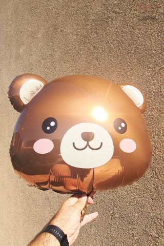 Tatlı Ayı Kafa Balon Teddy Bear Folyo Balon Doğum Günü Balonu