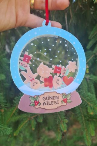 Kurabiye Adam Ailesi Kişiye Özel Yılbaşı Ağaç Süsü Gingerbread Family Dikiz Ayna Süsü