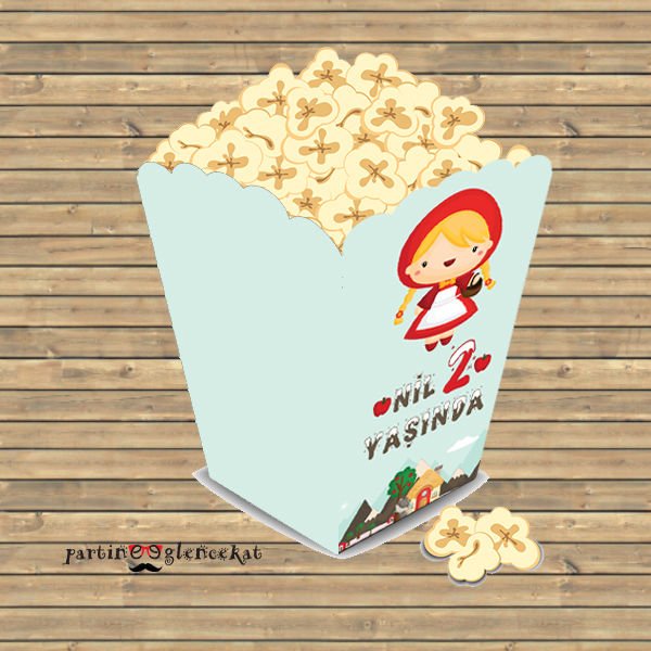 Kırmızı Başlıklı Kız Konsept Popcorn Kutusu