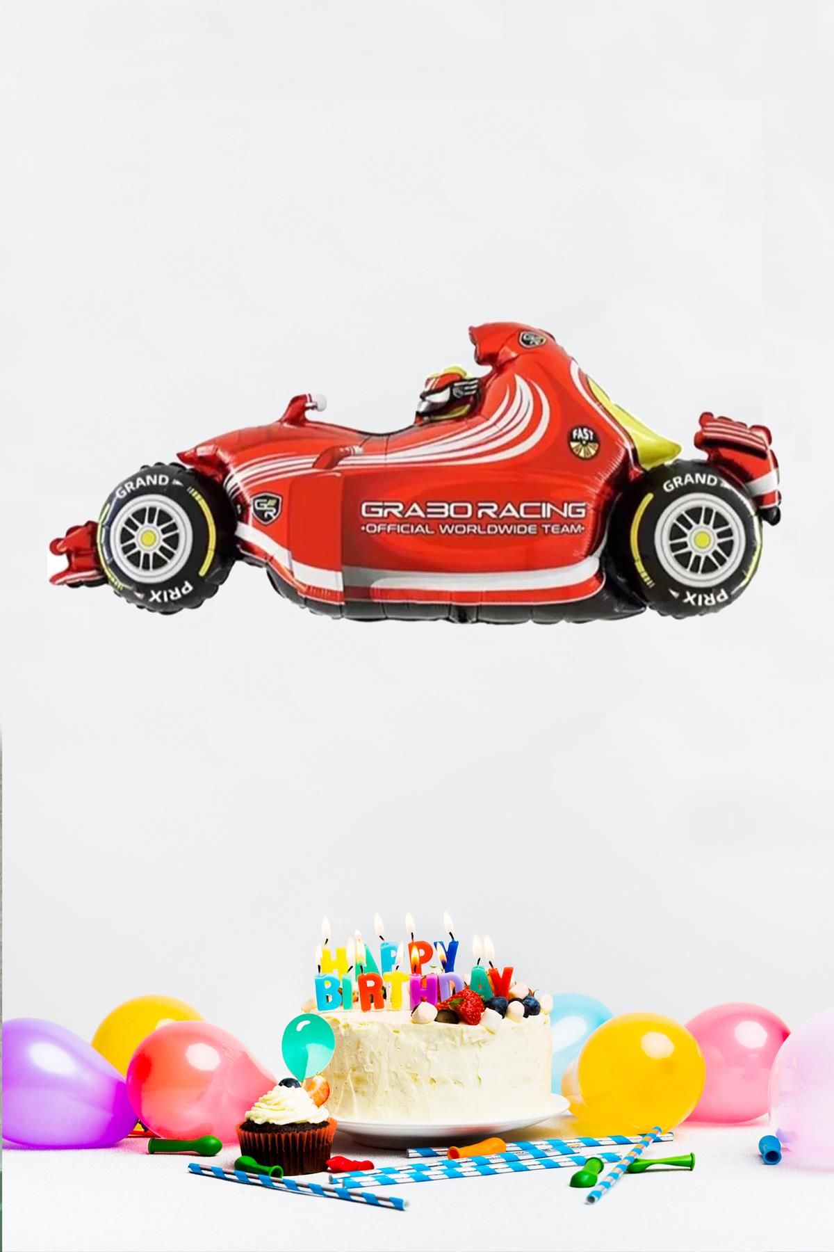 Formula Yarış Arabası Folyo Balon Doğum Günü Balonları