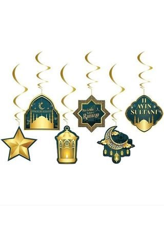 6'lı Tavan Süsü Hoşgeldin Ya Şehri Ramazan Süsleri 11 Ayın Sultanı Temalı Sarkıt Dini Islami Süsler