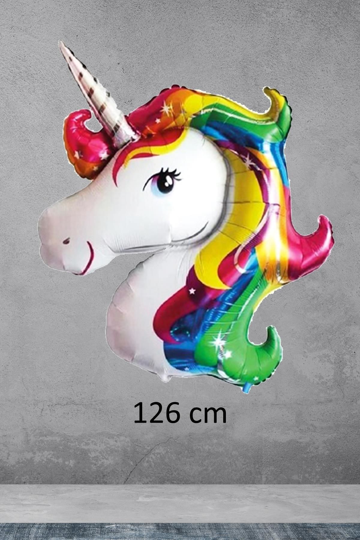 Unicorn Rengarenk Folyo Balon Büyük 126 cm