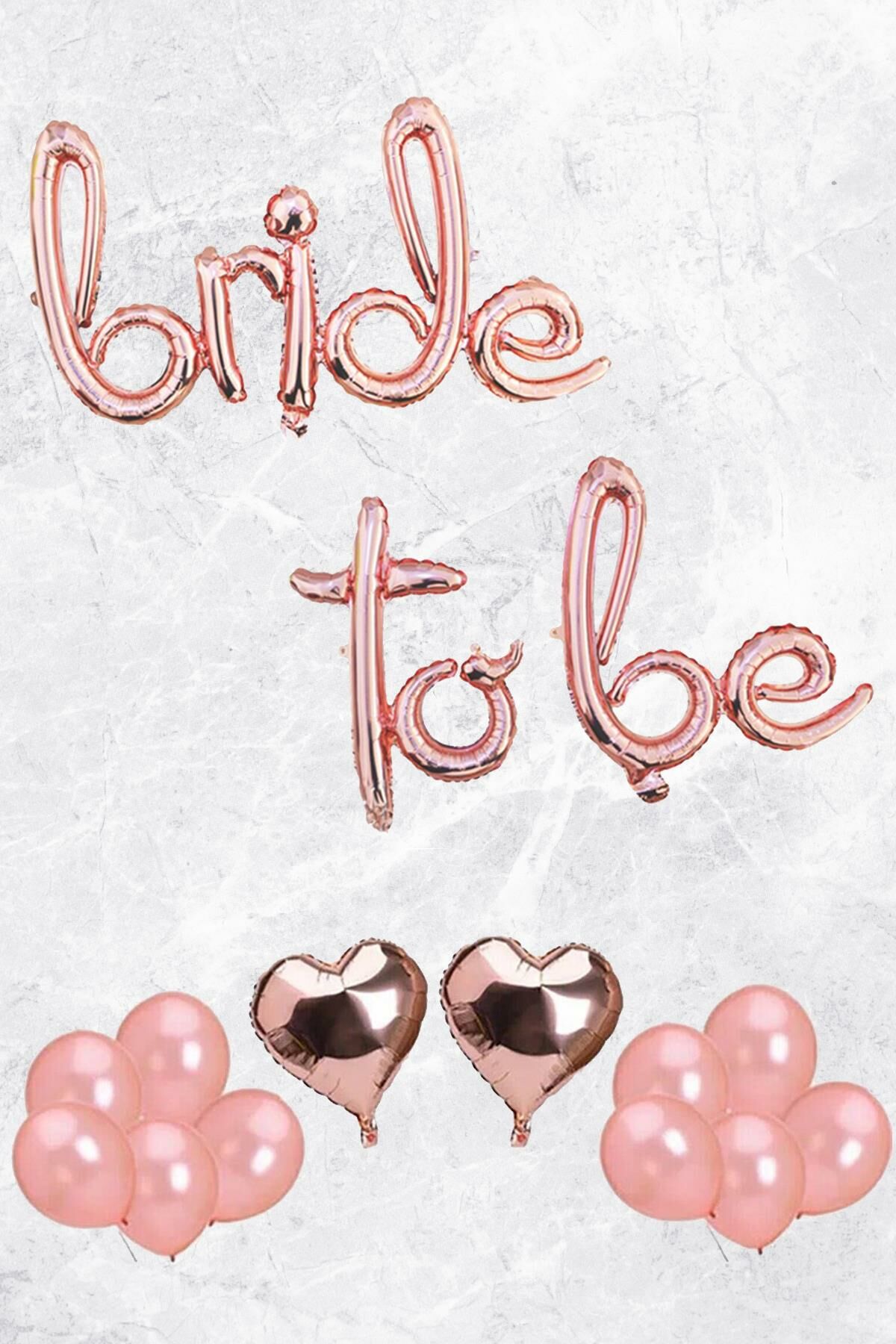 Bride To Be Folyo Balon Seti - Bekarlığa Veda Bride Partisi Balon Süsleme Rose Gold