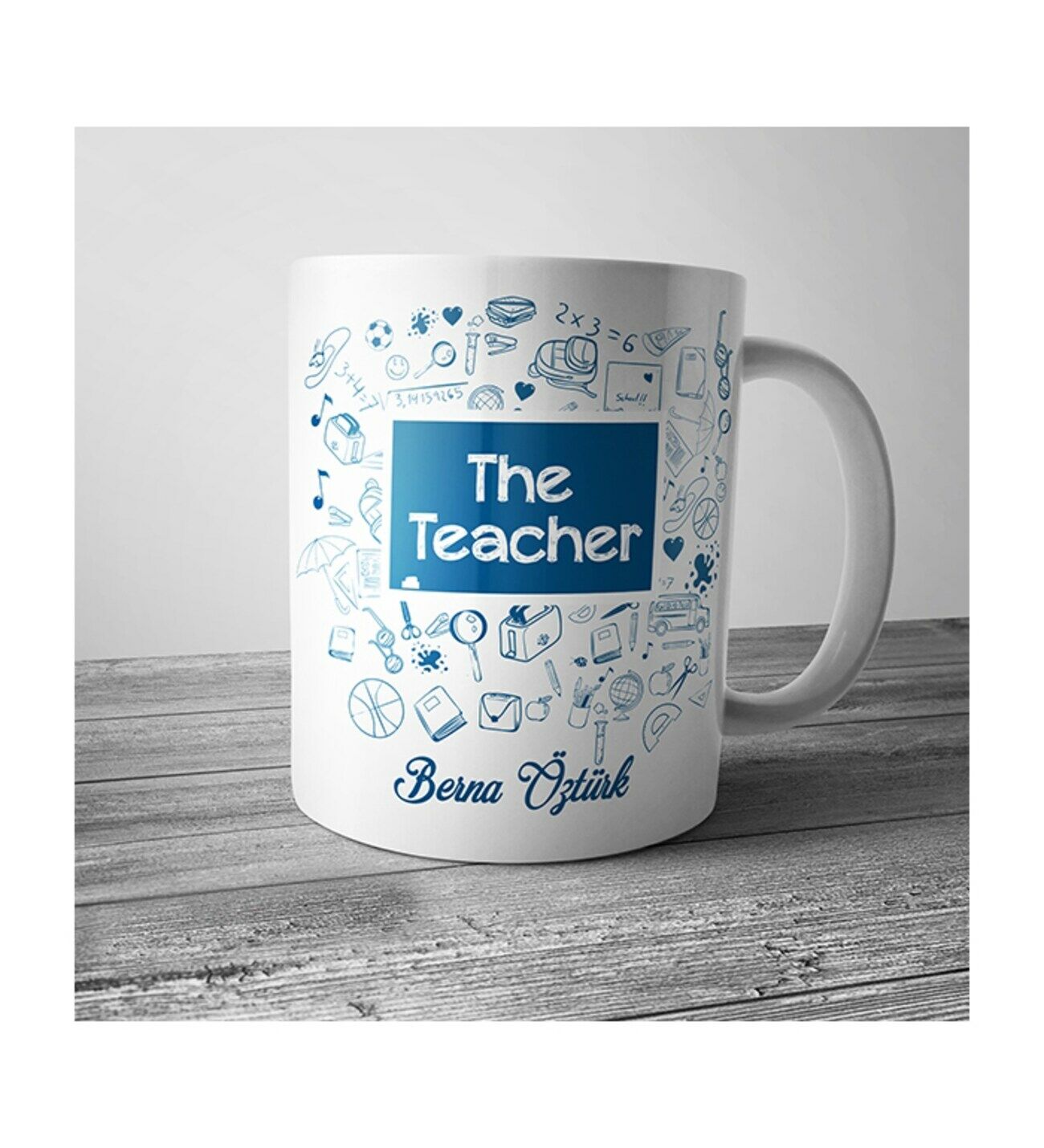 The Teacher İsme Özel Baskılı Öğretmenler Günü Hediye Kupa Bardak