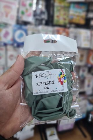 Küf Yeşili Balon 10 Adet - 12 inc 30 cm Parti Balonu