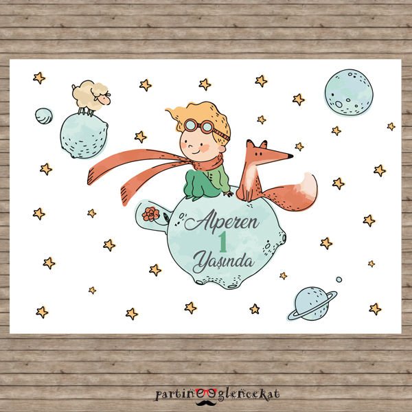 Little Prince Konsept Doğum Günü Afişi Poster