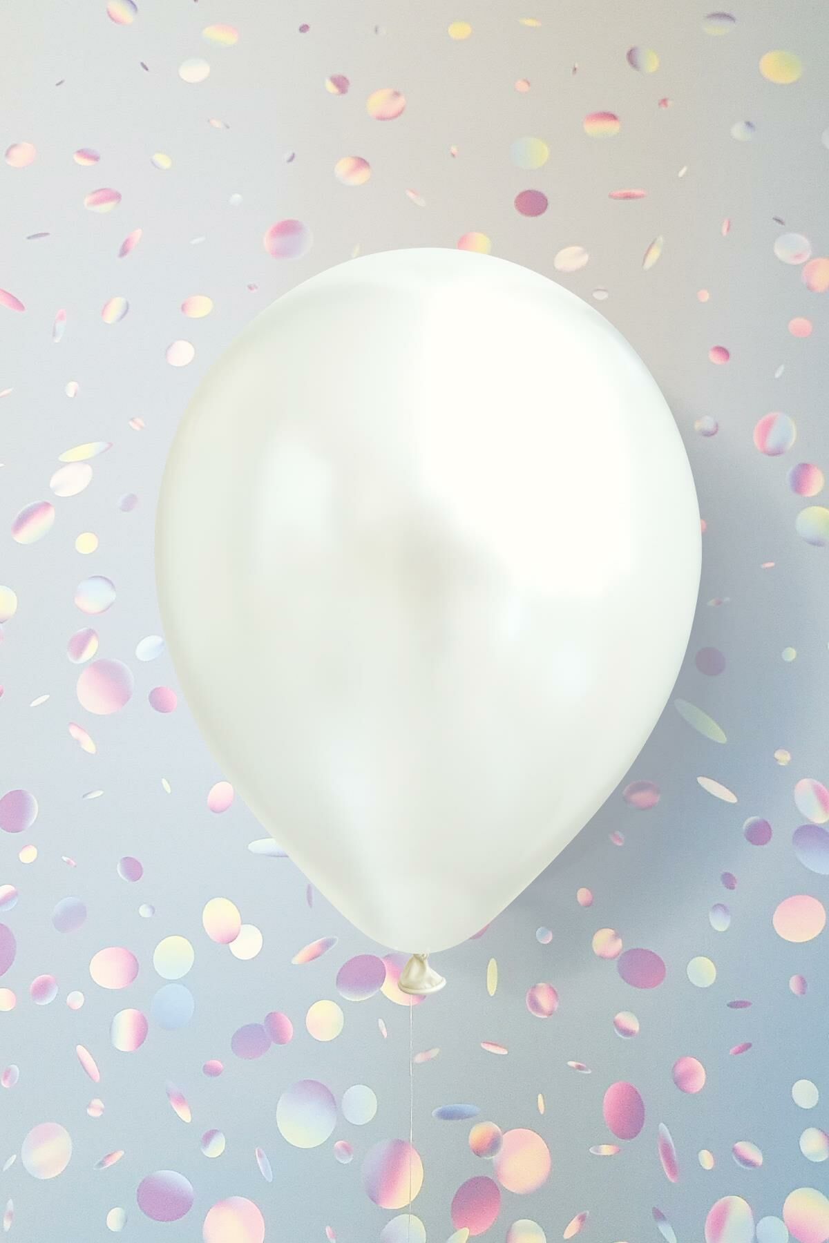 Metalik Beyaz Balon 12'' 30 cm Metalik Balon 10lu Paket