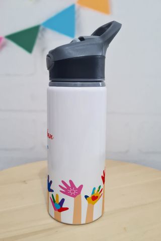 İsme Özel Matara Öğretmene Hediye Suluk 360 Derece Baskılı Pipetli 650ml Büyük Boy