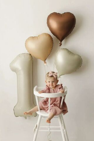 Çikolata Kahve Kalp Folyo Balon Retro Kalp Balon 18'' 45cm