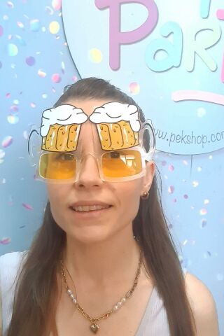 Eğlenceli Parti Gözlüğü Köpüklü Bira Bardağı Şekilli Photobooth Gözlük
