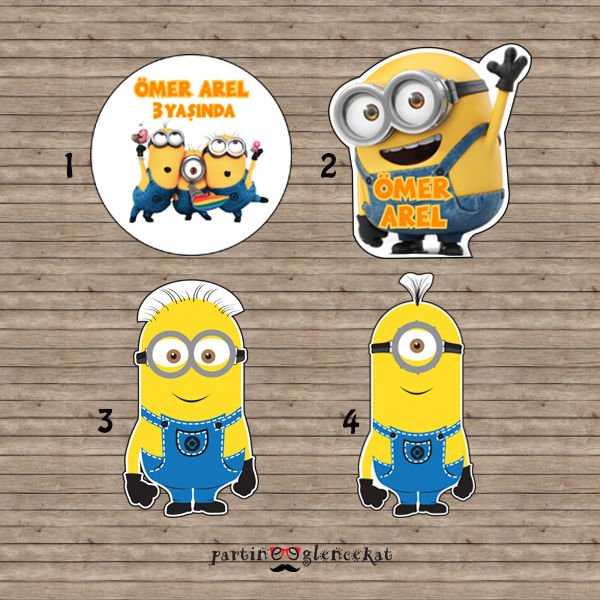 Minions Konsept 10 Adet 10cm Etiket