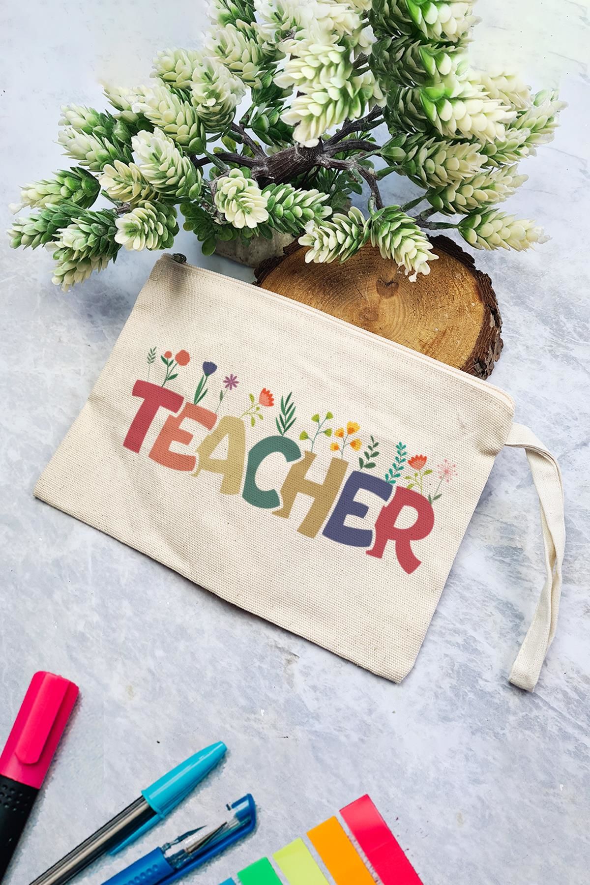 Öğretmene Hediye Clutch Çanta Teacher Yazılı Öğretmenler Günü Hediyesi