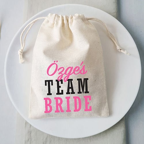 Team Bride İsme Özel Hediye Kesesi