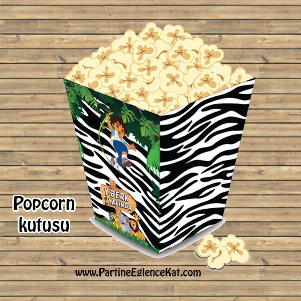Safari Konsept Popcorn Kutusu-Zebra