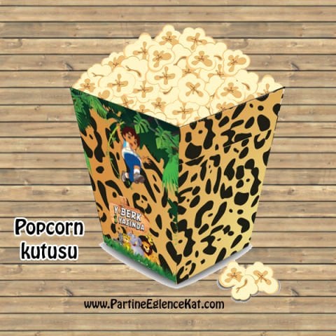 Safari Konsept Popcorn Kutusu-Leopar