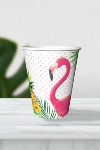 Flamingo Karton Bardak 8oz 8 li