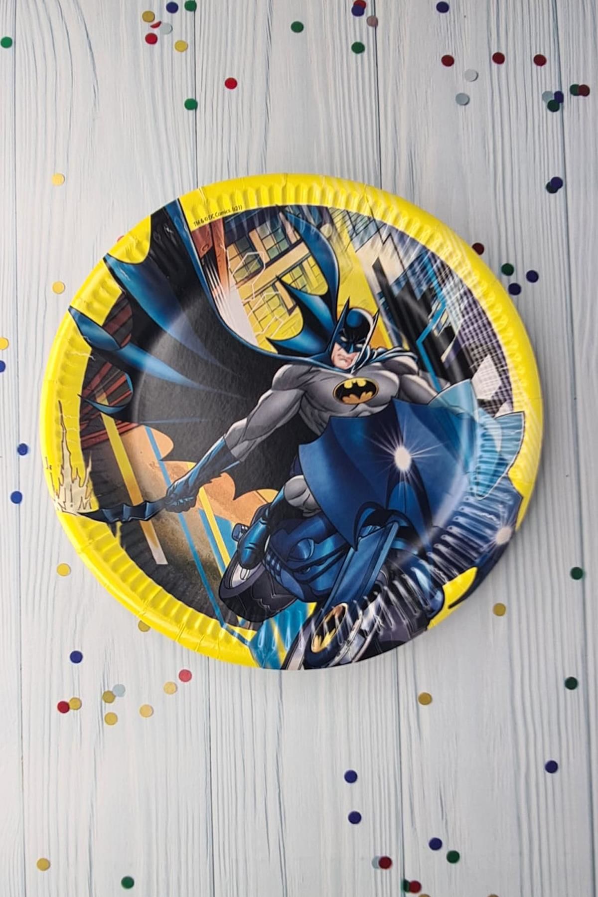 Batman Konsept Karton Tabak 8 li Paket Lisanlı Batman Konsept Doğum Günü Tabağı