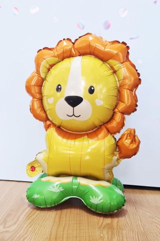 Ayaklı Aslan Folyo Balon Safari Konsept Balon Dik Durabilen 42cm