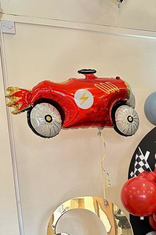 Retro Araba Folyo Balon Yarış Temalı Doğum Günü Model Araba Balon 93cm