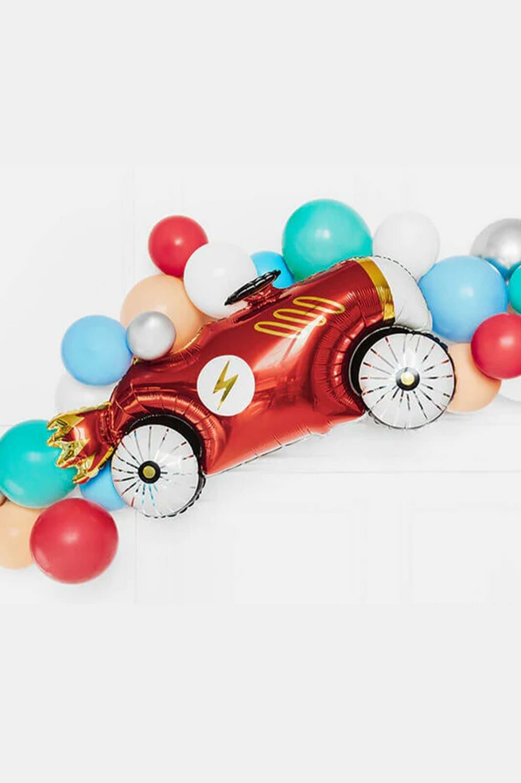 Retro Araba Folyo Balon Yarış Temalı Doğum Günü Model Araba Balon 93cm