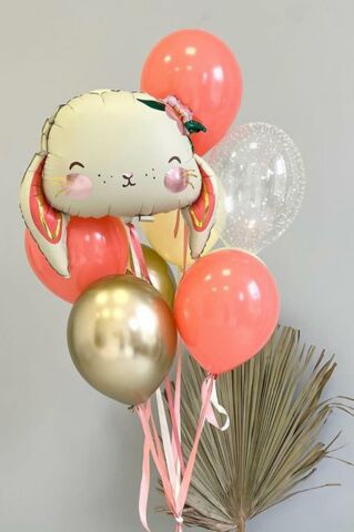 Çiçekli Tavşan Folyo Balon 60cm