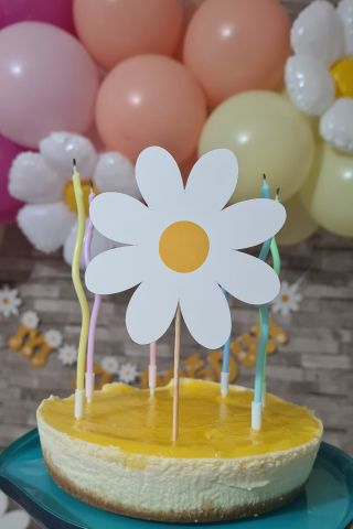 Papatya Konsept Kürdan Süsleri Cupcake Süsleri Lüks Büyük Boy 10lu Paket