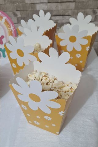 Papatya Konsept Popcorn Kutusu 8 Li Özel Üretim Büyük Boy