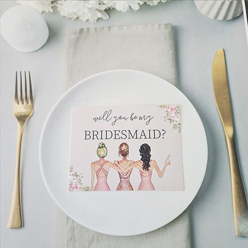 Will You Be My Bridesmaid? Çiçekli Rose Gold Konsept