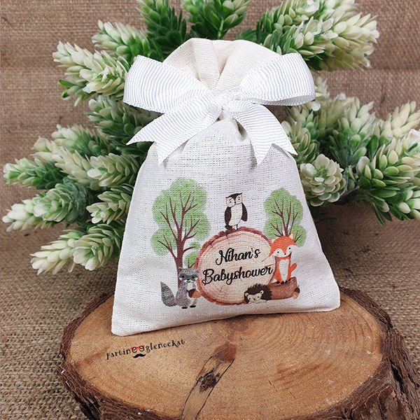 Woodland Babyshower Konsept Lavantalı Kese