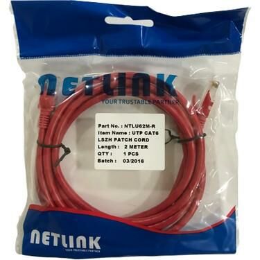 Netlink Utp Cat6 Lszh Hazır Patch Kablo 3 Mt Kırmızı