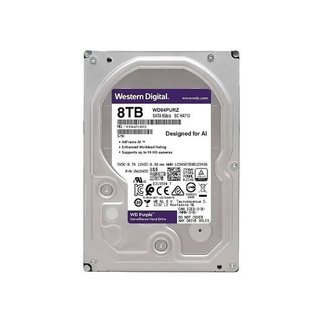 Western Digital Purple WD84PURZ 8 Tb 5640rpm 128mb Sata3 7/24 Güvenlik Harddiski