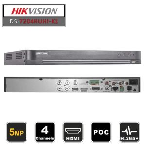 Hikvision DS-7204HUHI-K1 4 Kanal 5 MP 1U H.265 DVR Kayıt Cihazı