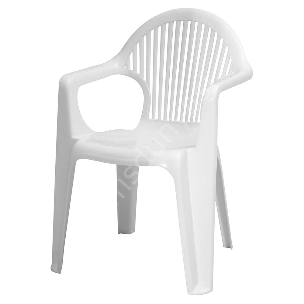 Buse Kollu Plastik Sandalye Beyaz