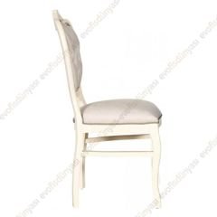 Klasik Oymalı Ahşap Sandalye Beyaz
