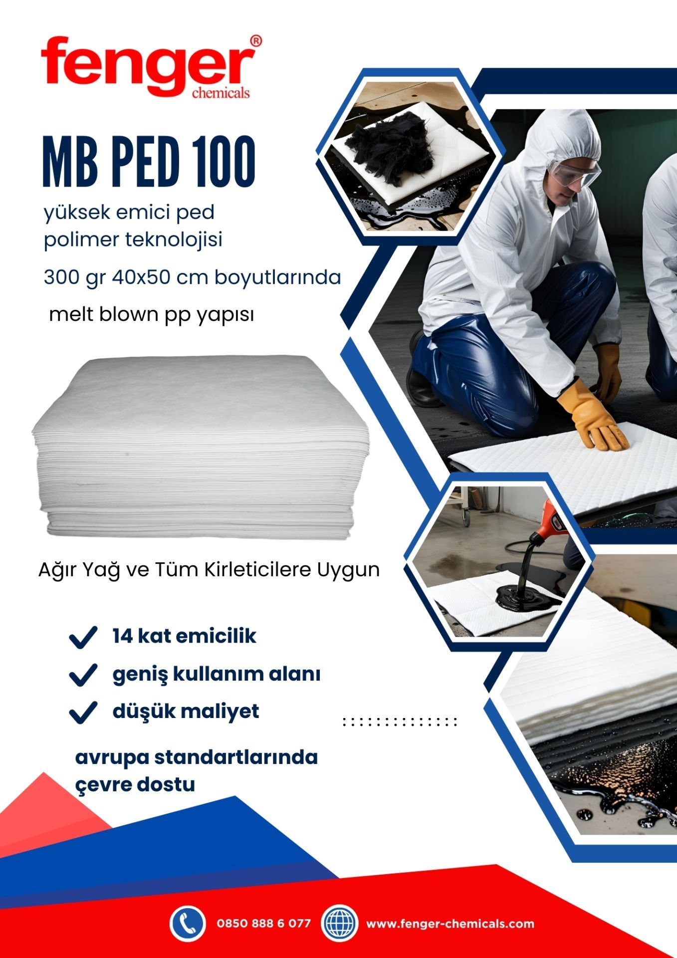 MB PED 100 MELT BLOWN AĞIR YAĞ EMİCİ PED