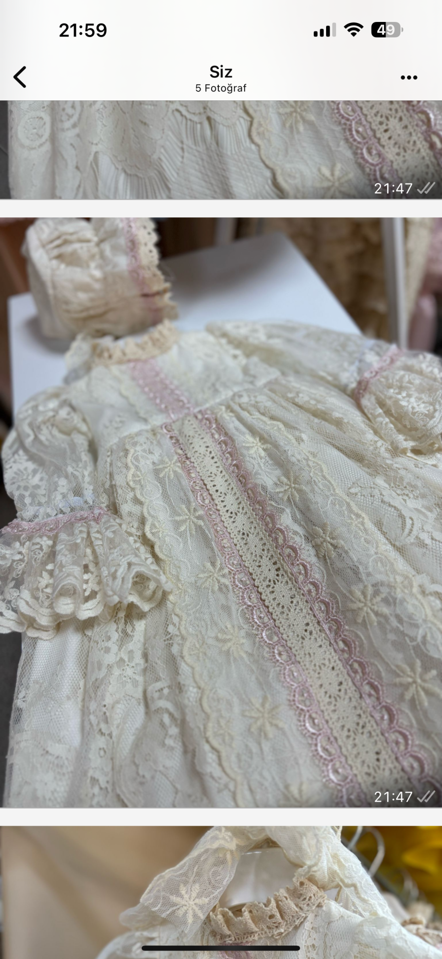 Lace Gown And Bonnet