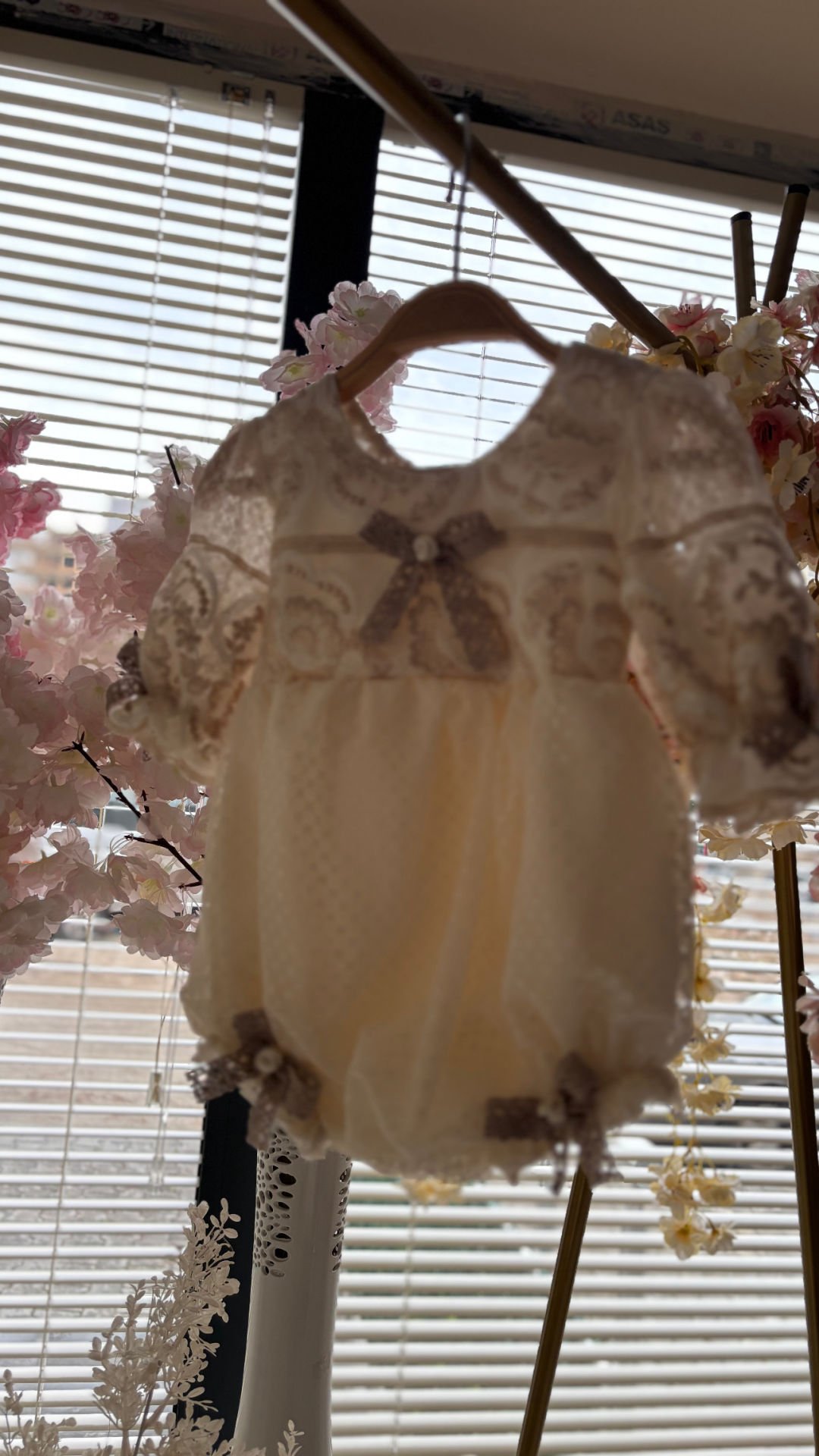 Lace Baby Romper And Bonnet