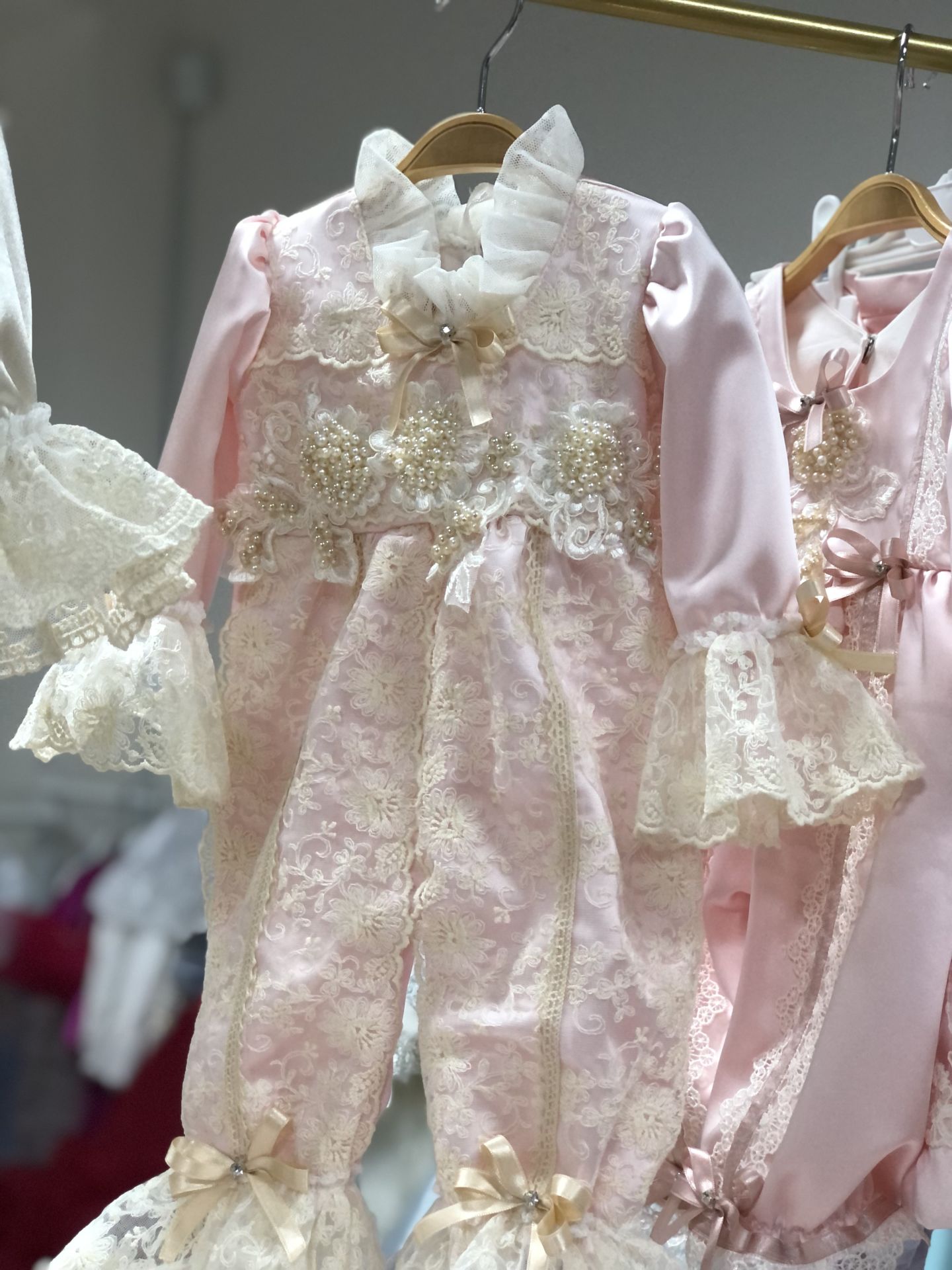 3276- Pink Pearl Jumpsuit And Bonnet