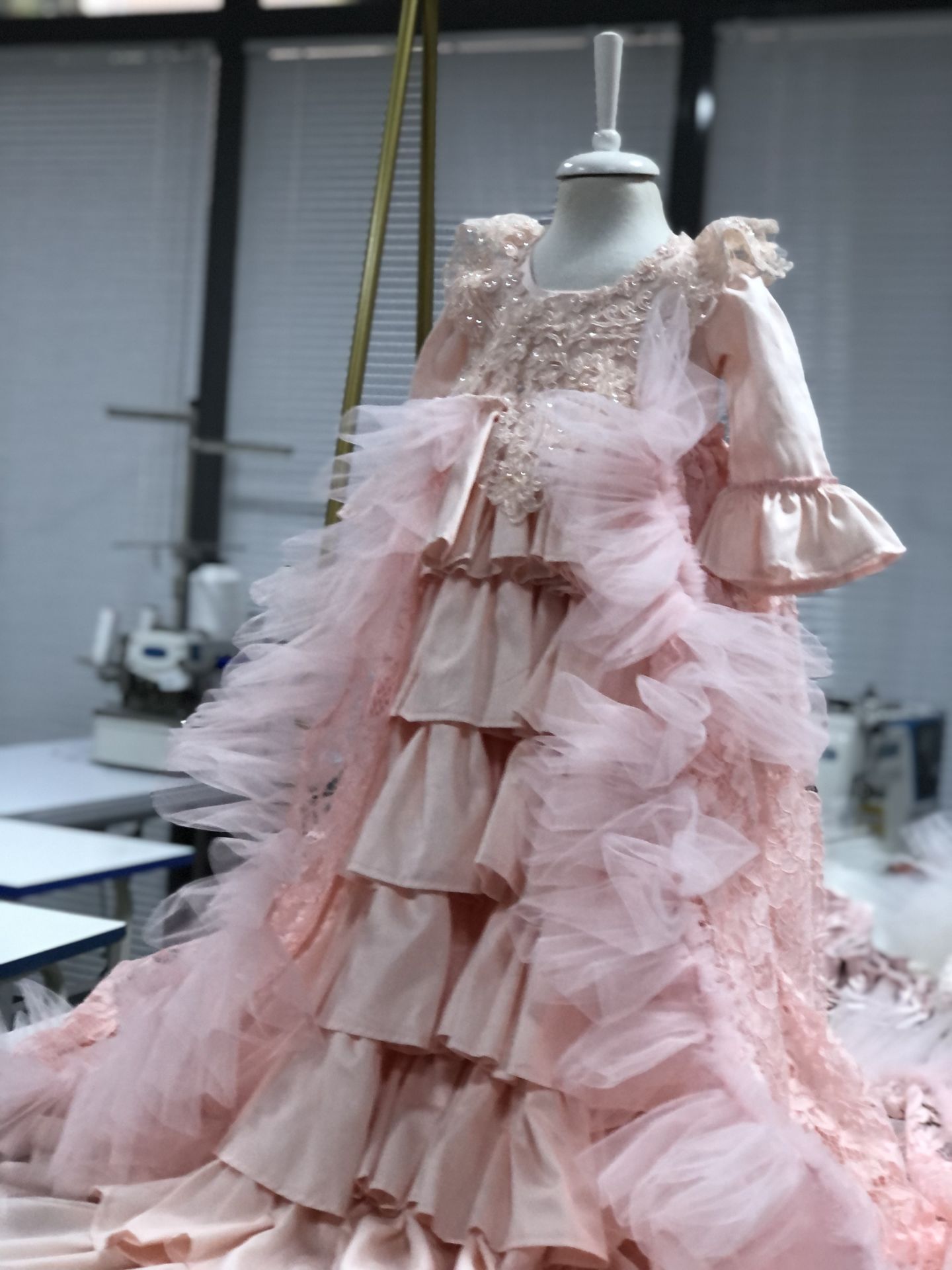Baby And Girl Long Gown And Bonnet