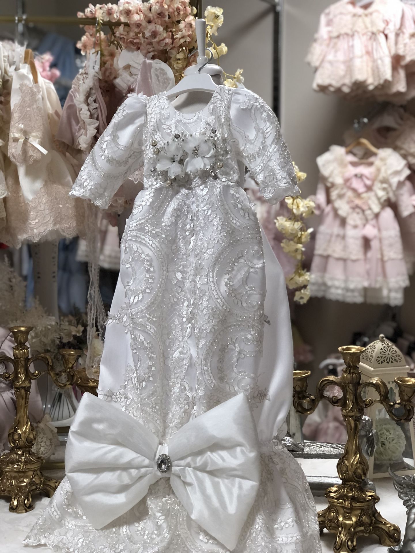 White Baby Gown And HairBow