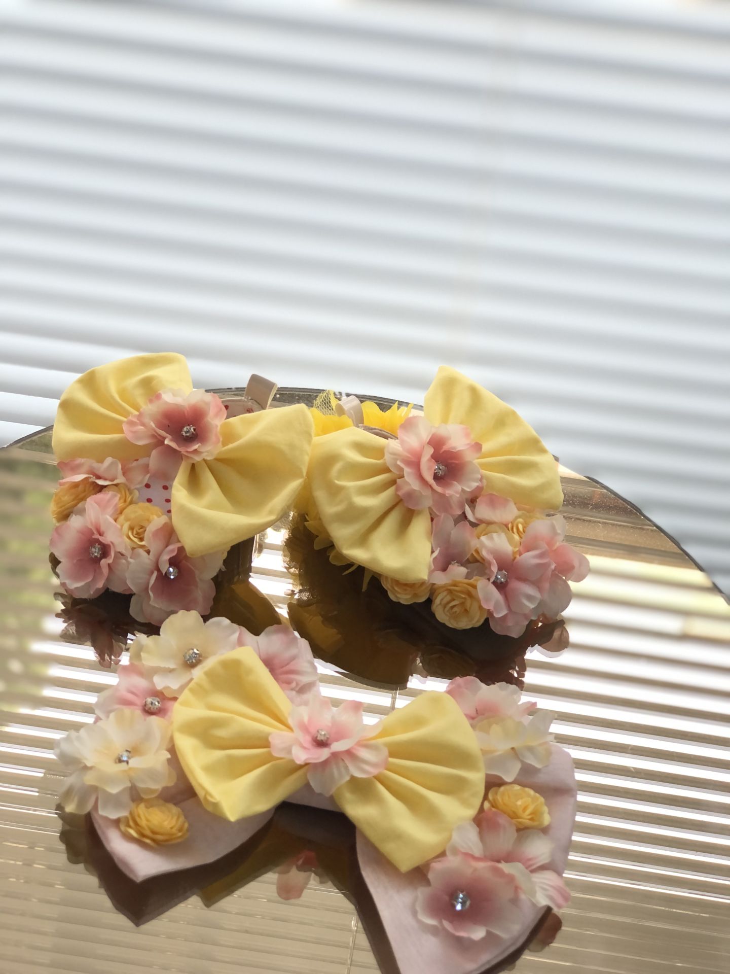 Yellow Flower shoes and Hair band