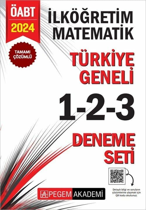 Pegem 2024 ÖABT İlköğretim Matematik Öğretmenliği Türkiye Geneli 3 Deneme (1-2-3) Pegem Akademi