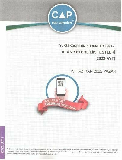 Çap Yayınları AYT 2022 Tıpkı Basım