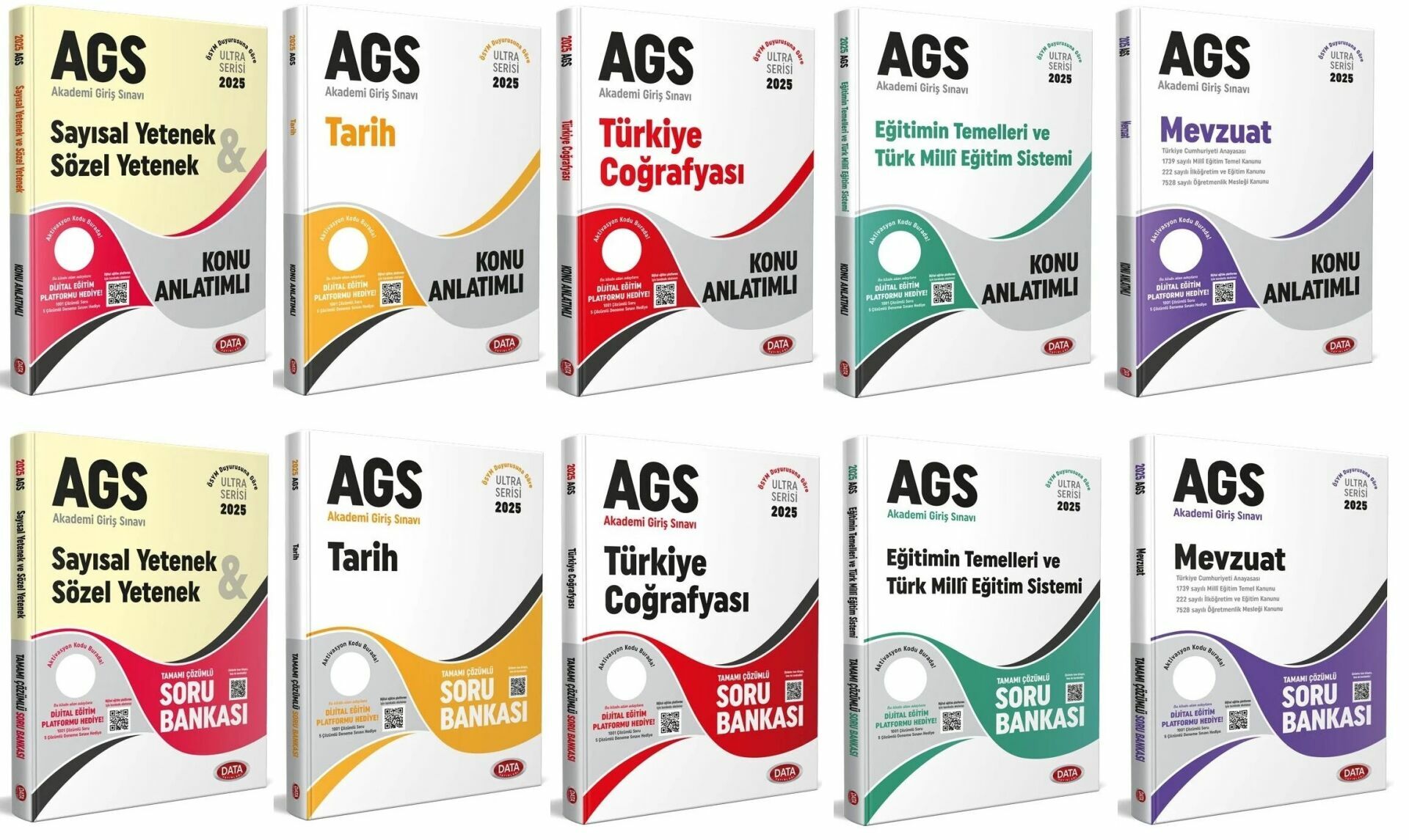 Data 2025 MEB-AGS Tüm Dersler Konu + Soru Bankası 10 lu Set Data Yayınları