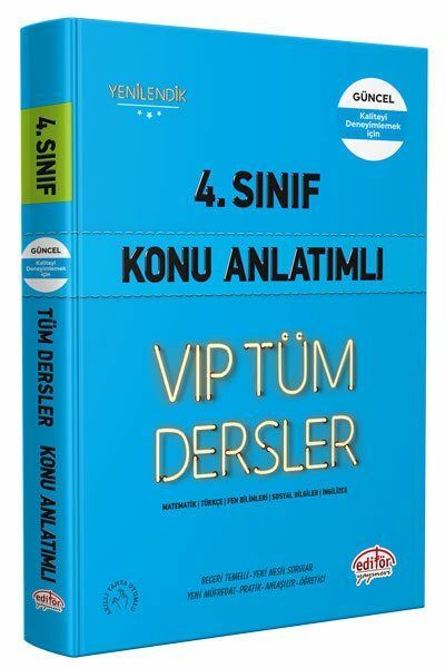 Editör Yayınevi 4. Sınıf VIP Tüm Dersler Konu Anlatımlı Mavi Kitap