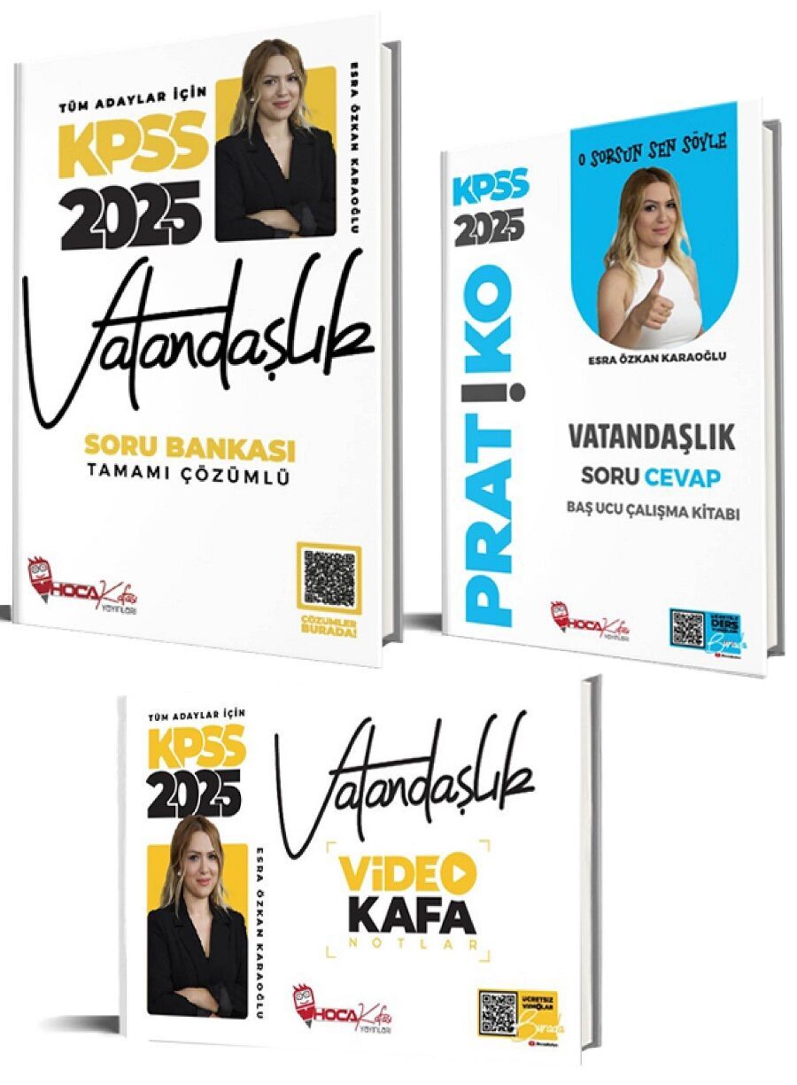 Hoca Kafası 2025 KPSS Vatandaşlık Kafa Notlar + Soru Bankası 3 lü Set - Esra Özkan Karaoğlu